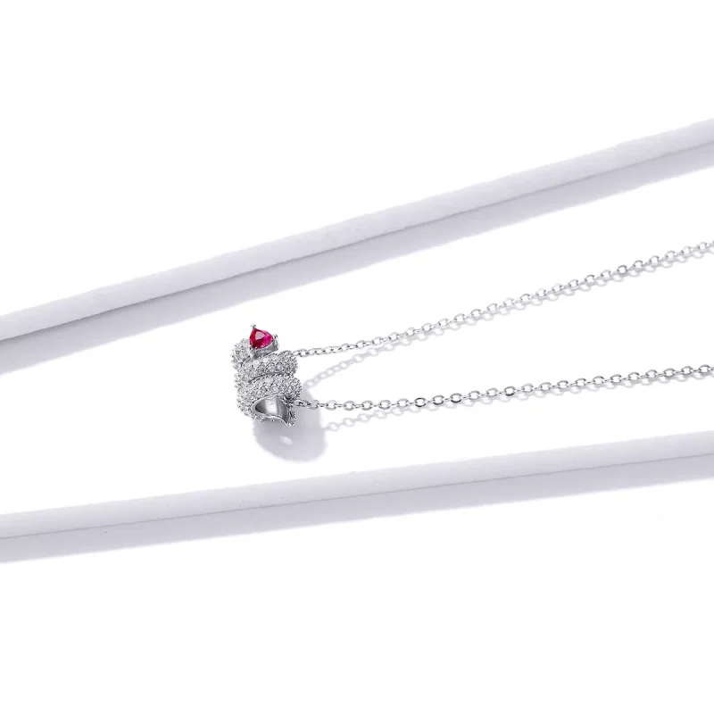 (resim) Pandora Stilinde Romantik Yılan Kalp Kolye - BSN150 - Görüntüle 11