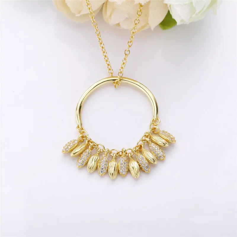 (resim) Pandora 14k altın kaplama Sınırlı Sayıda Tohum Çemberi Kolye - 367683CZ - Görüntüle 3