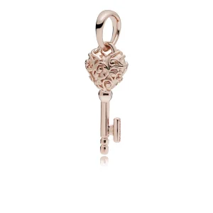 (resim) Pandora 14k rose altın kaplama Regal Anahtarı Kolye Ucu - 387725
