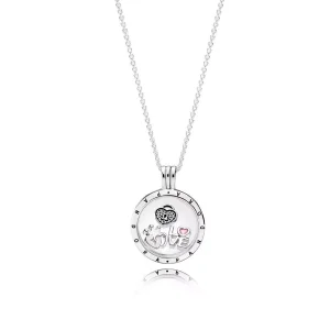 (resim) Pandora Orta Yüzer Madalyon Ve Sonsuza Kadar Kalpler Petites Yüzer Madalyon Kolye Kolye - R800063