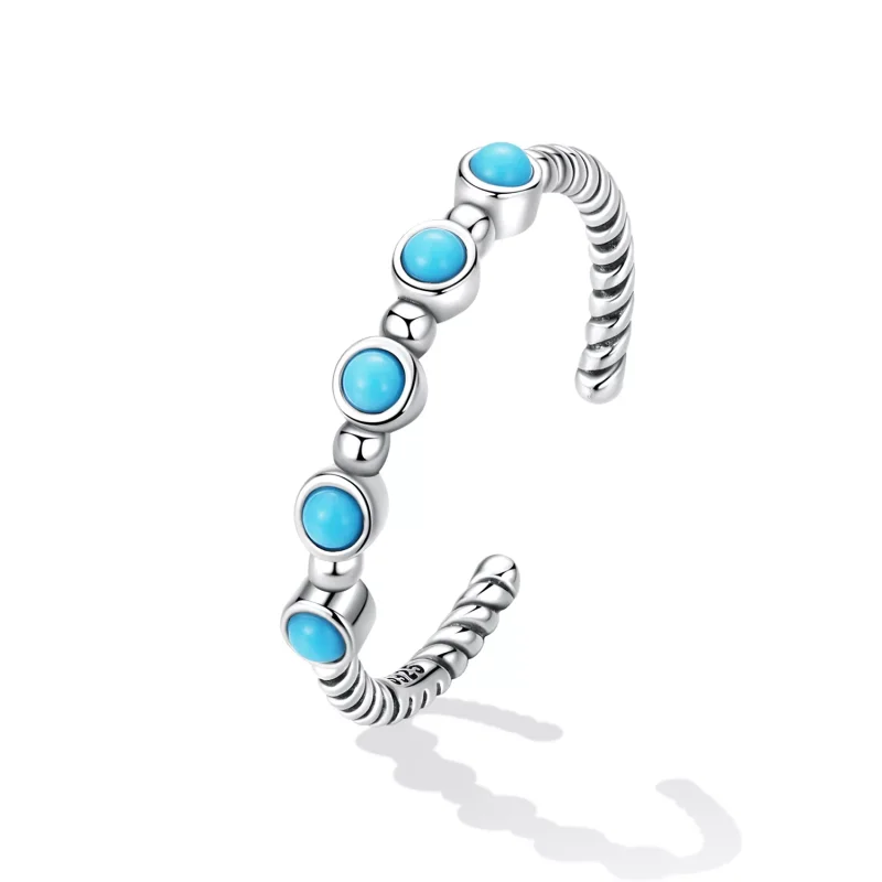 (resim) Pandora Stil Turkuaz Ters Çevrilebilir Yüzük - SCR823 - Görüntüle 2