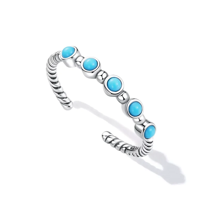 (resim) Pandora Stil Turkuaz Ters Çevrilebilir Yüzük - SCR823 - Görüntüle 5