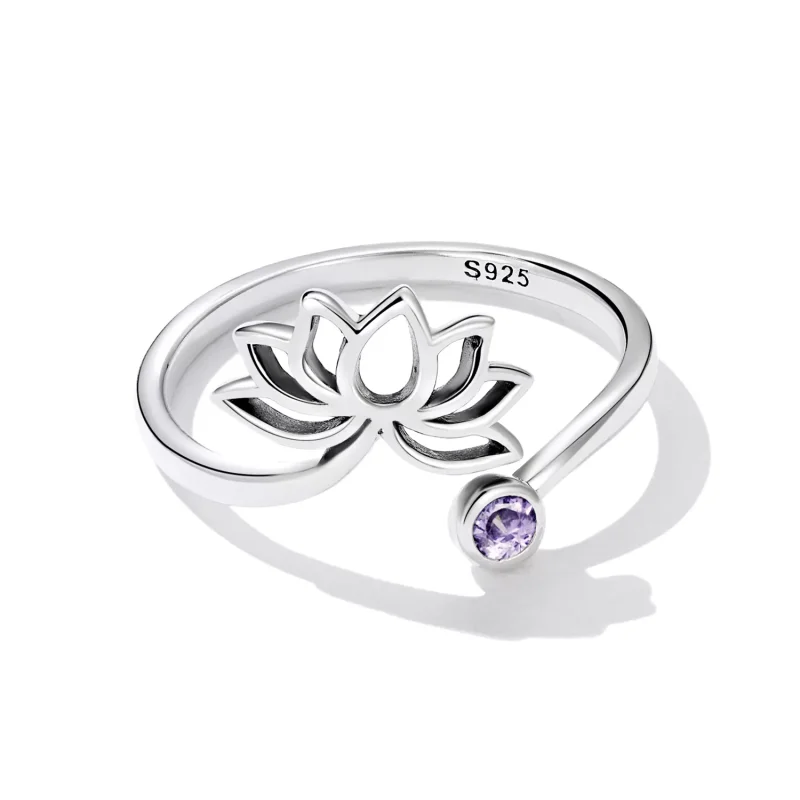 (resim) Pandora Stili Basit Lotus Açık Yüzük - SCR821 - Görüntüle 3