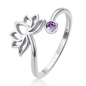 (resim) Pandora Stili Basit Lotus Açık Yüzük - SCR821