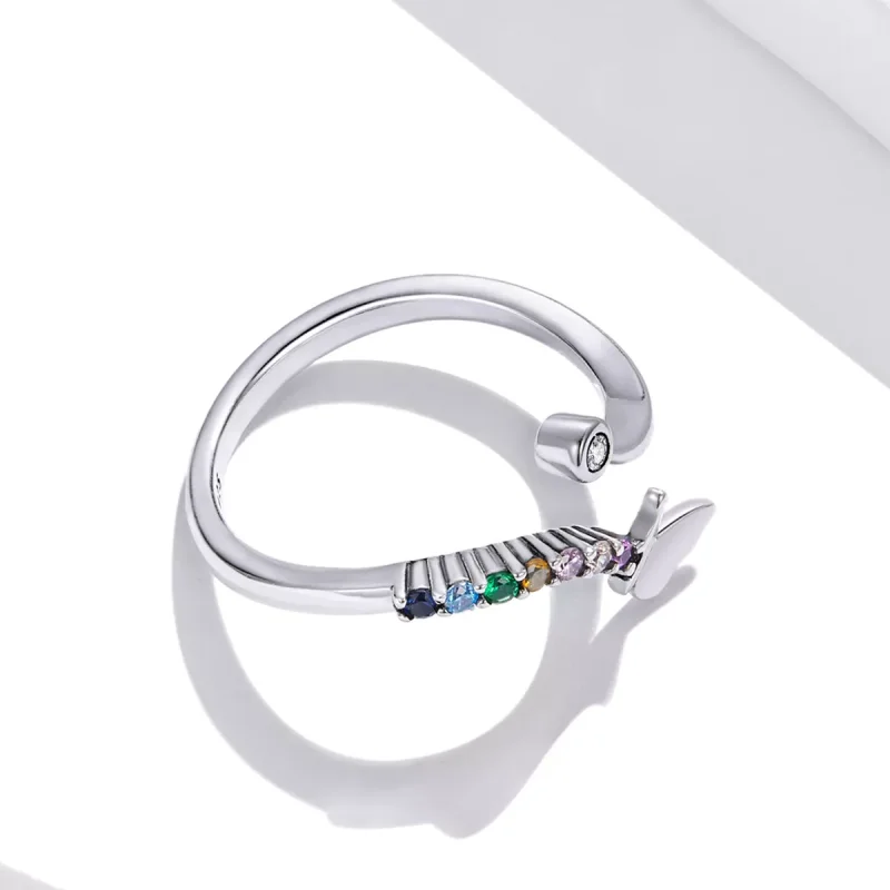 (resim) Pandora Stili Gökkuşağı Kelebek Açık Yüzük - SCR730 - Görüntüle 4