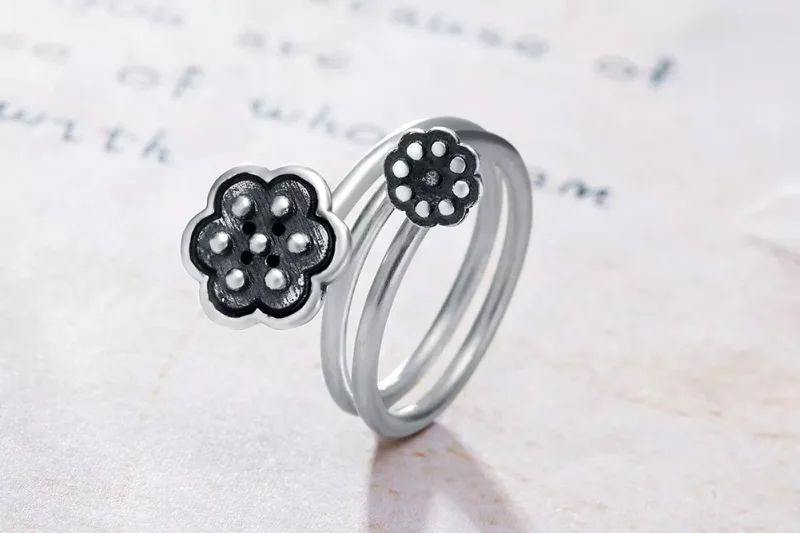 (resim) Pandora Stili Lotus Kolye Açık Yüzük - VSR054 - Görüntüle 9