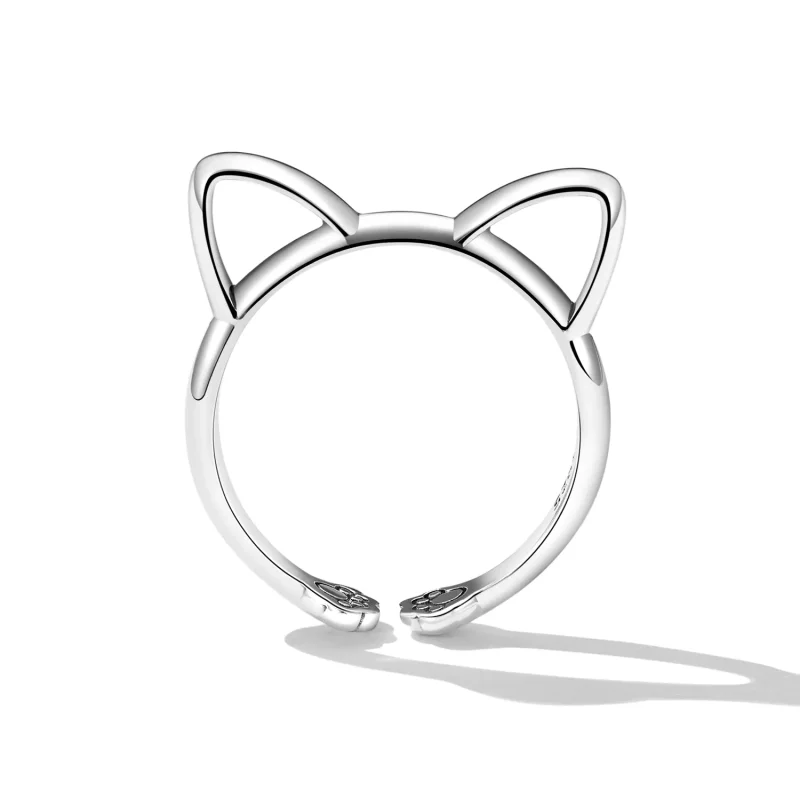 (resim) Pandora Stilinde Basit Kedi Açık Yüzük - SCR832 - Görüntüle 3
