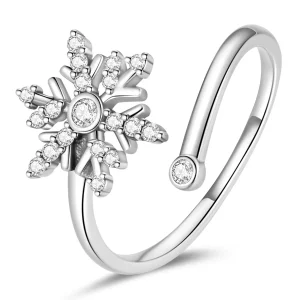 (resim) Pandora tarzı Güzel Kar Taneleri Açık Yüzük - BSR214