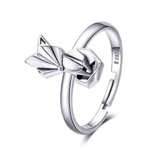(resim) Pandora tarzı Origami Tilki Açık Yüzük - SCR560