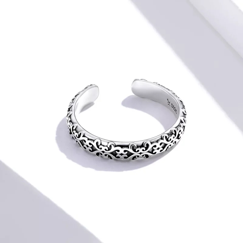 (resim) Pandora tarzı Vintage Desen Açık Yüzük - SCR657 - Görüntüle 3