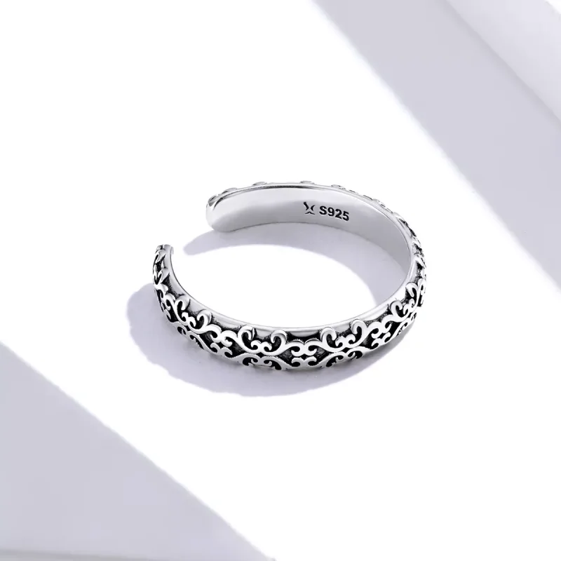 (resim) Pandora tarzı Vintage Desen Açık Yüzük - SCR657 - Görüntüle 4