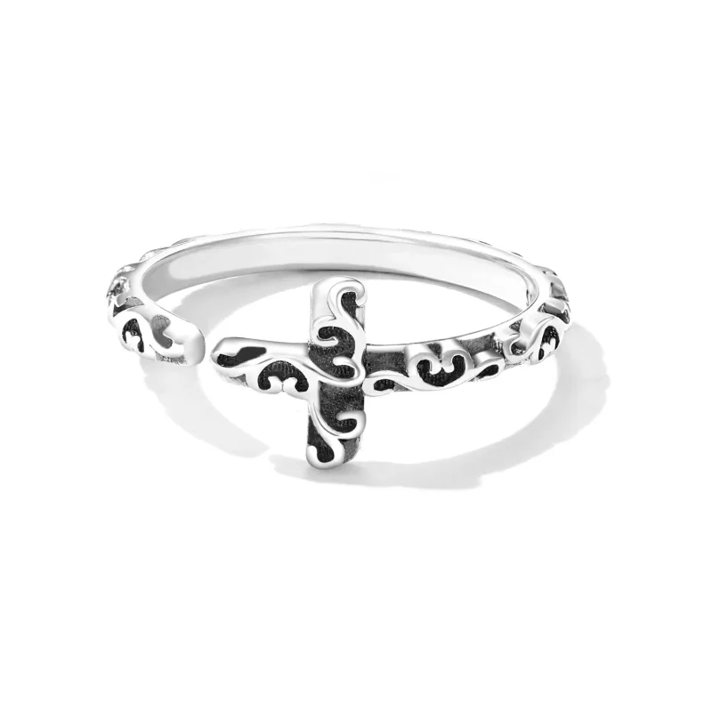 (resim) Pandora Tarzı Vintage Haç Açık Yüzük - VSR162 - Görüntüle 2