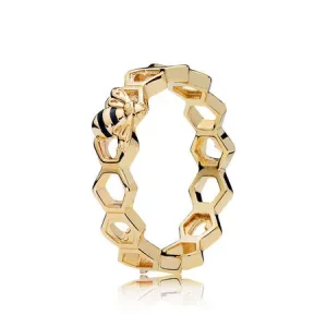 (resim) Pandora 14k altın kaplama Bal arısı Yüzük - 167116EN16