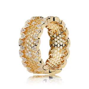 (resim) Pandora 14k altın kaplama Petek Dantel Yüzük - 167100CZ