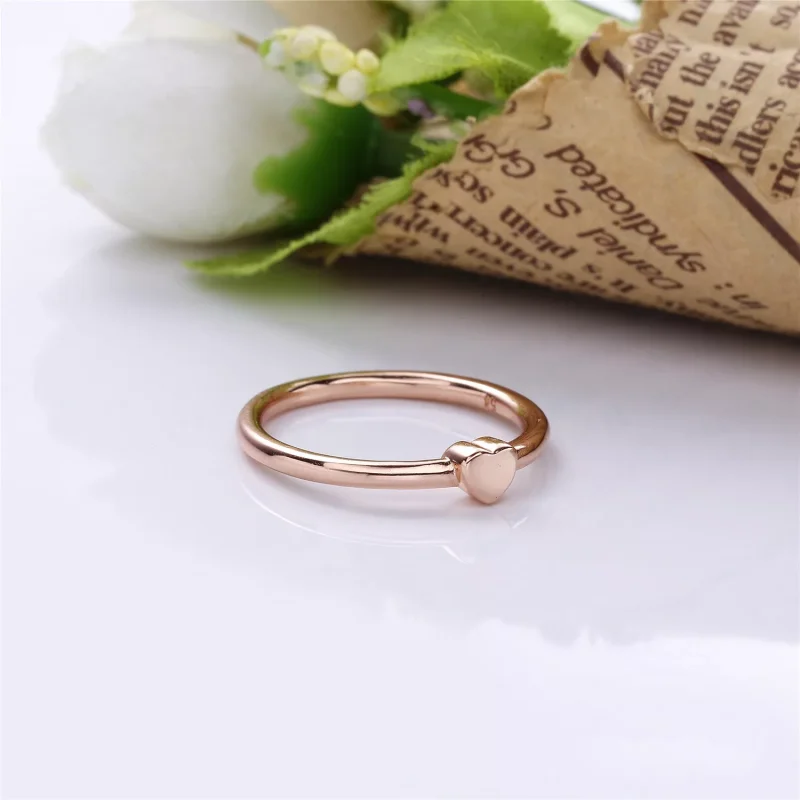 (resim) Pandora 14k rose altın kaplama Bulmaca Kalbi Yüzük - 186551 - Görüntüle 2