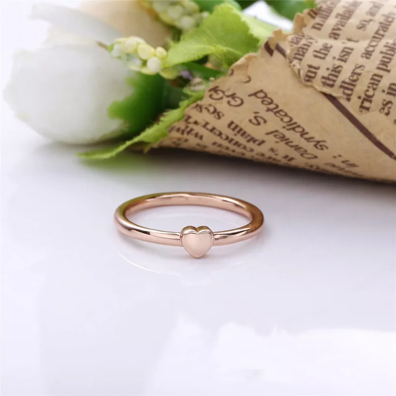 (resim) Pandora 14k rose altın kaplama Bulmaca Kalbi Yüzük - 186551 - Görüntüle 3
