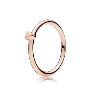 (resim) Pandora 14k rose altın kaplama Bulmaca Kalbi Yüzük - 186551