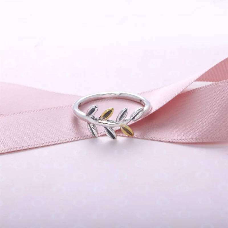 (resim) Pandora İki tonlu Defne yaprakları Yüzük - 190920 - Görüntüle 2