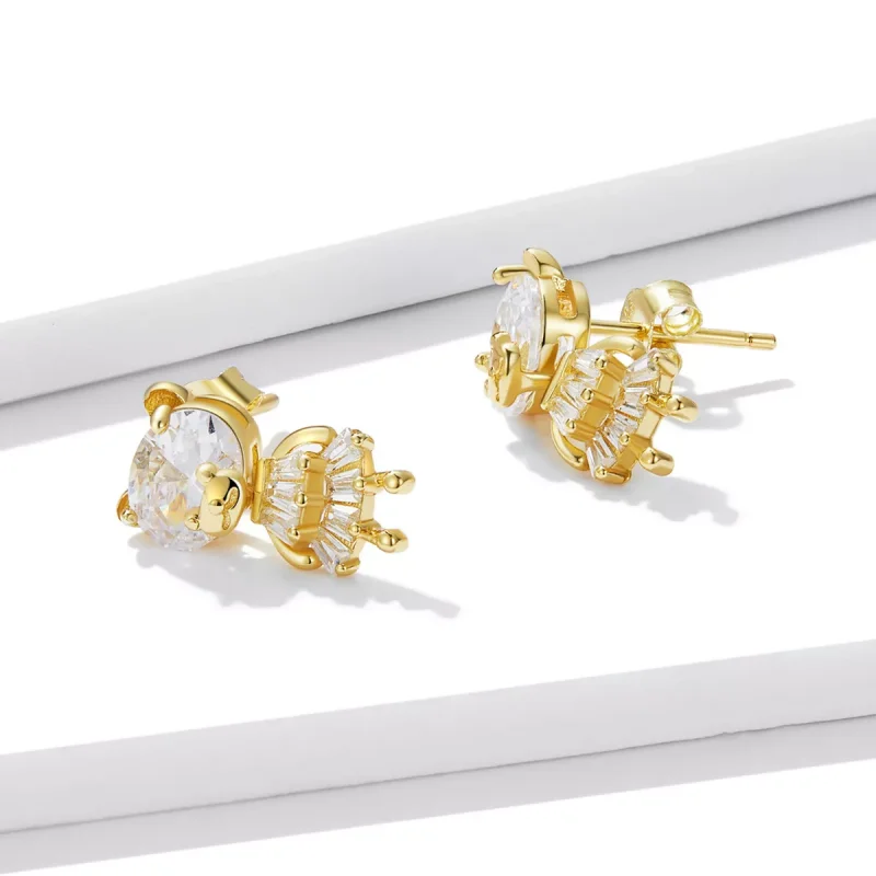 (resim) Pandora Stil Ayıcık Kız Küpe - BSE540 - Görüntüle 3