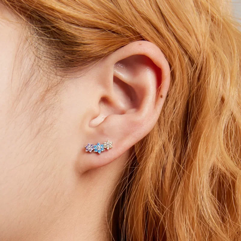 (resim) Pandora Stil Parlak Çiçekler Küpe - BSE593 - Görüntüle 8