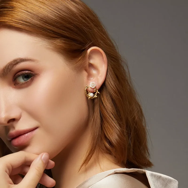 (resim) Pandora Stil Yaz Çiçekleri Küpe - BSE309 - Görüntüle 8