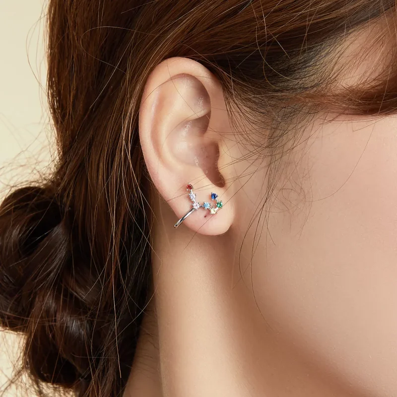 (resim) Pandora Stil Yıldız Desenli Küpe - BSE457 - Görüntüle 6