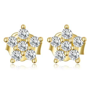 (resim) Pandora Stili Mini Çiçek Küpe - BSE598-B