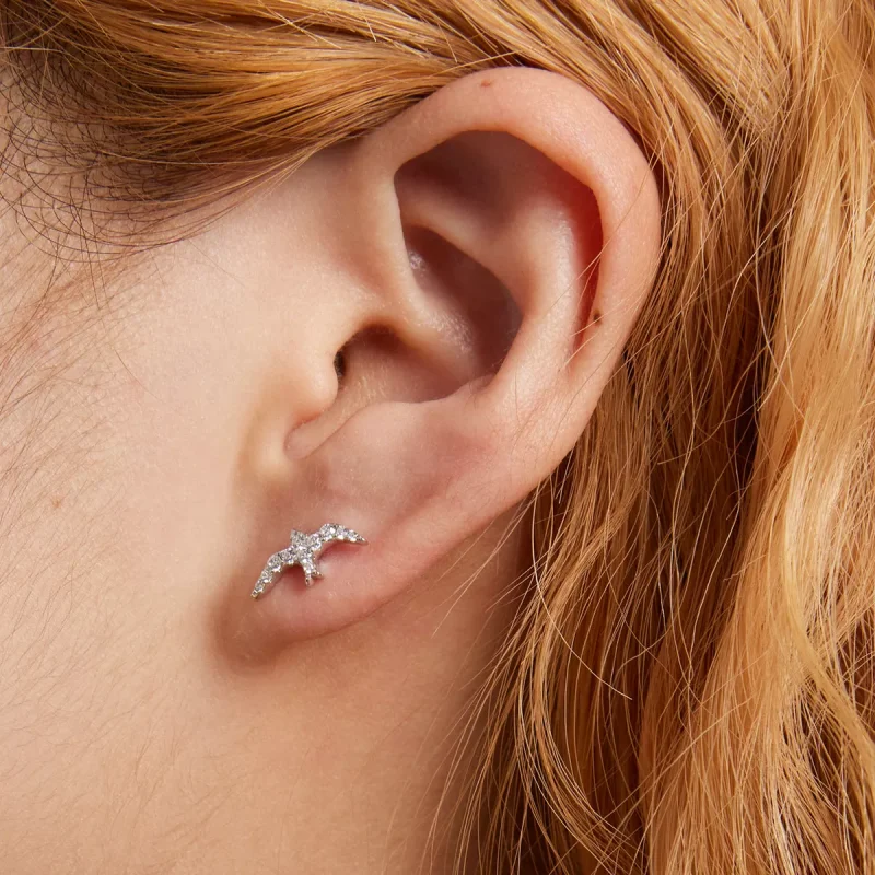 (resim) Pandora Stili Mini Kırlangıç Küpe - BSE594 - Görüntüle 6