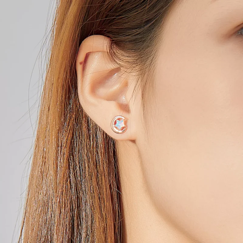 (resim) Pandora Stili Opal Ay Yıldızı Küpe - SCE816-C - Görüntüle 5