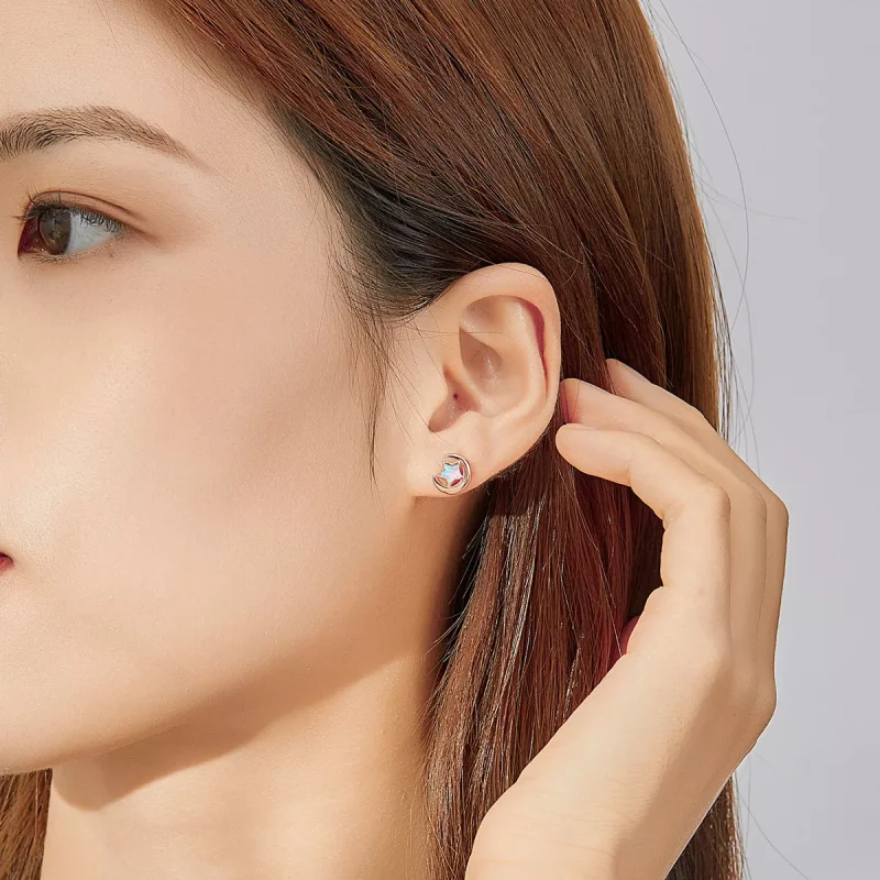 (resim) Pandora Stili Opal Ay Yıldızı Küpe - SCE816-C - Görüntüle 6