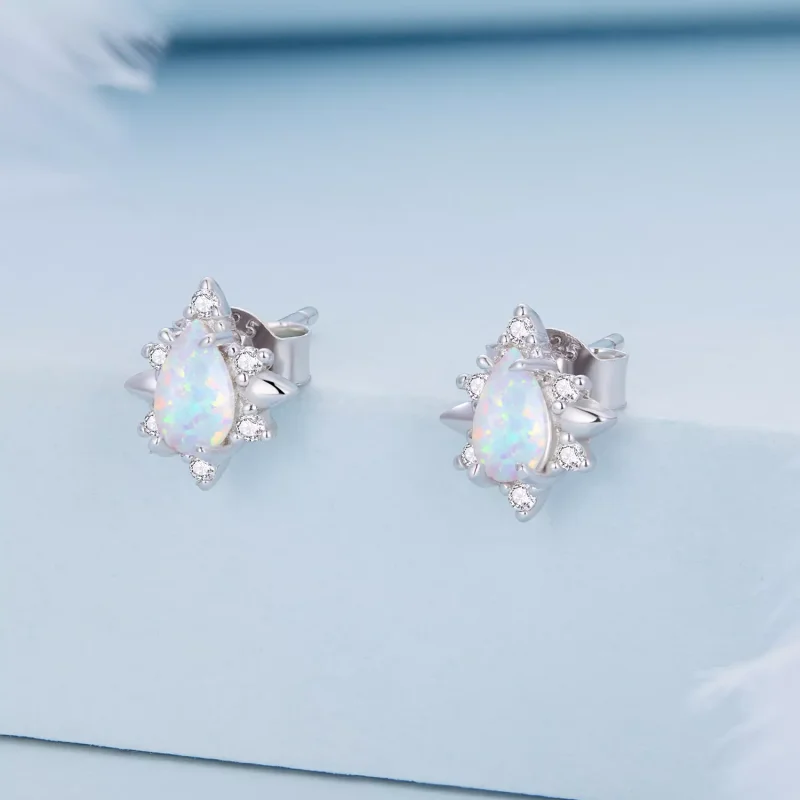 (resim) Pandora Stili Opal Damlası Küpe - BSE685 - Görüntüle 2