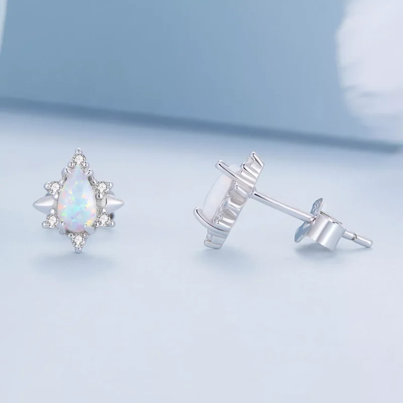 (resim) Pandora Stili Opal Damlası Küpe - BSE685 - Görüntüle 3