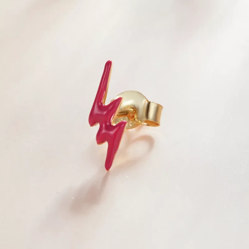 (resim) Pandora Stili Pembe Şimşek Küpe - SCE1236 - Görüntüle 2