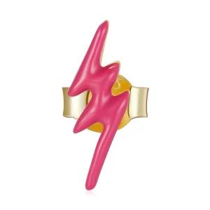 (resim) Pandora Stili Pembe Şimşek Küpe - SCE1236