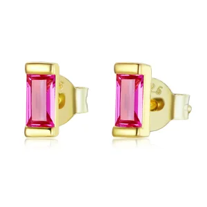 (resim) Pandora Stili Renkli Kübik Zirkonyum - Pembe Küpe - SCE1241-OR