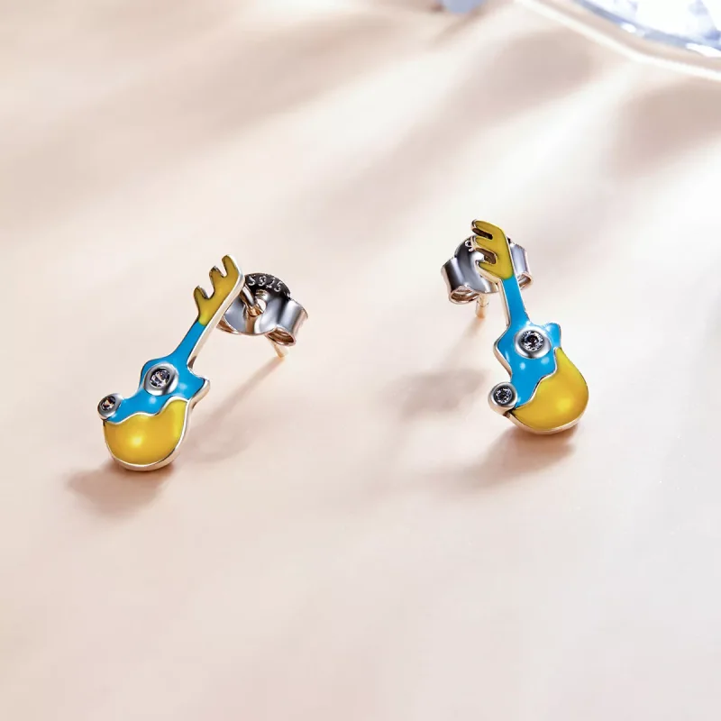(resim) Pandora Stilinde Mini Gitar Küpe Küpeler - SCE1217 - Görüntüle 2