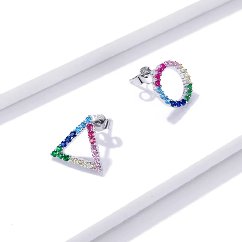(resim) Pandora Tarzı Geometri Küpe - BSE482 - Görüntüle 4