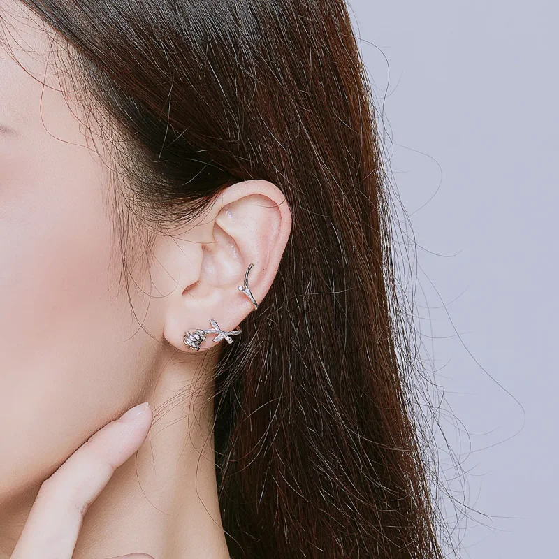 (resim) Pandora tarzı Gül Küpe - BSE238 - Görüntüle 3