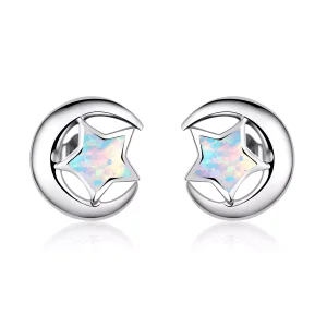 (resim) Pandora Tarzı Opal Ay Küpe - SCE816-A