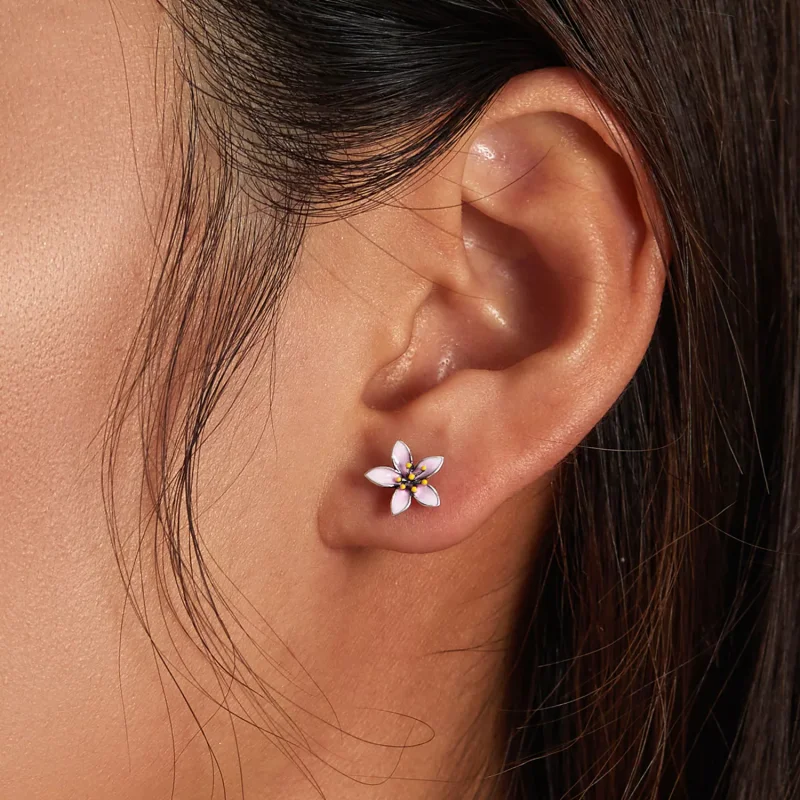 (resim) Pandora Tarzı Pembe Sakura Küpe - SCE1273 - Görüntüle 6