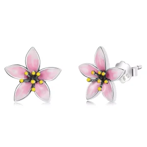 (resim) Pandora Tarzı Pembe Sakura Küpe - SCE1273