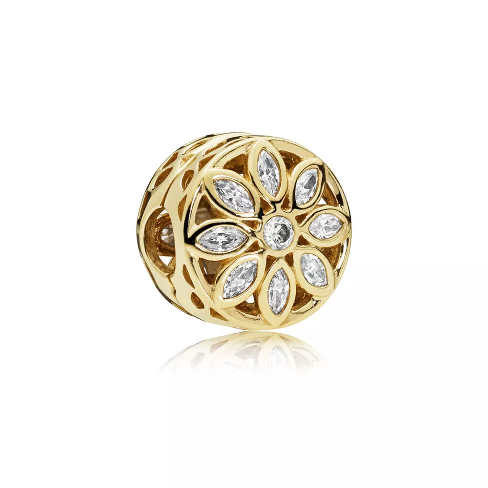 pandora charm altın çiçek 757639cz
