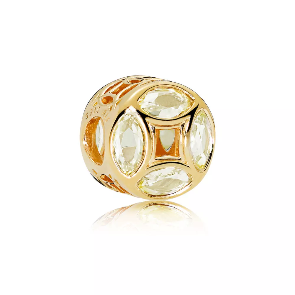 coin pandora shine charm with sunshine yellow cubic zirconia 767821csy