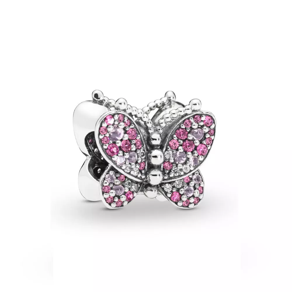 pandora charm işıldayan pembe kelebek 797882nccmx