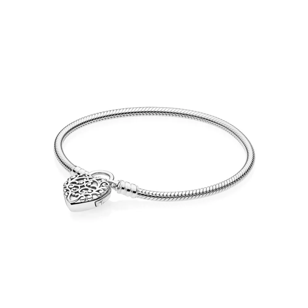 pandora moments gümüş kilitli bileklik 597602