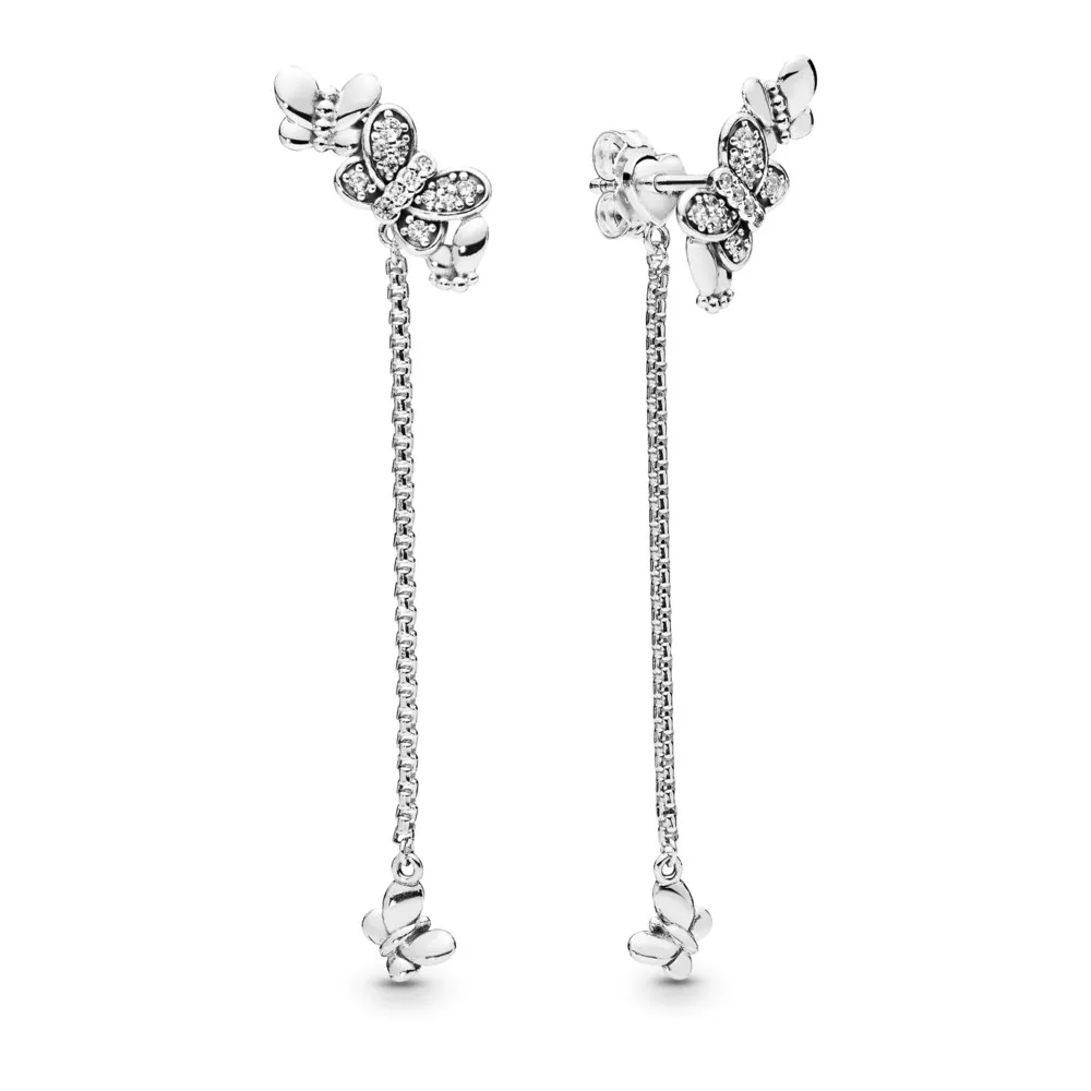 pandora damla küpeler gösterişli kelebekler 297964cz
