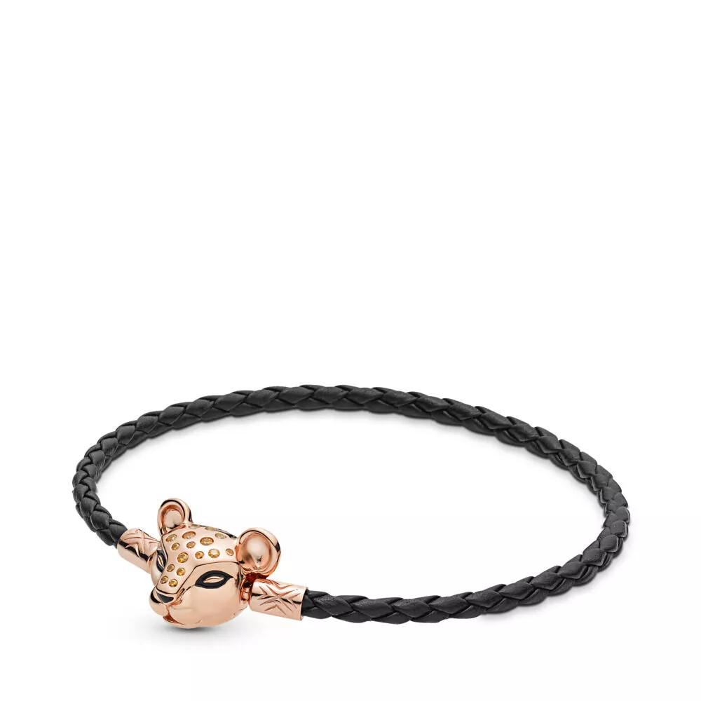 pandora moments aslan klipsli deri bileklik 588053cbk s