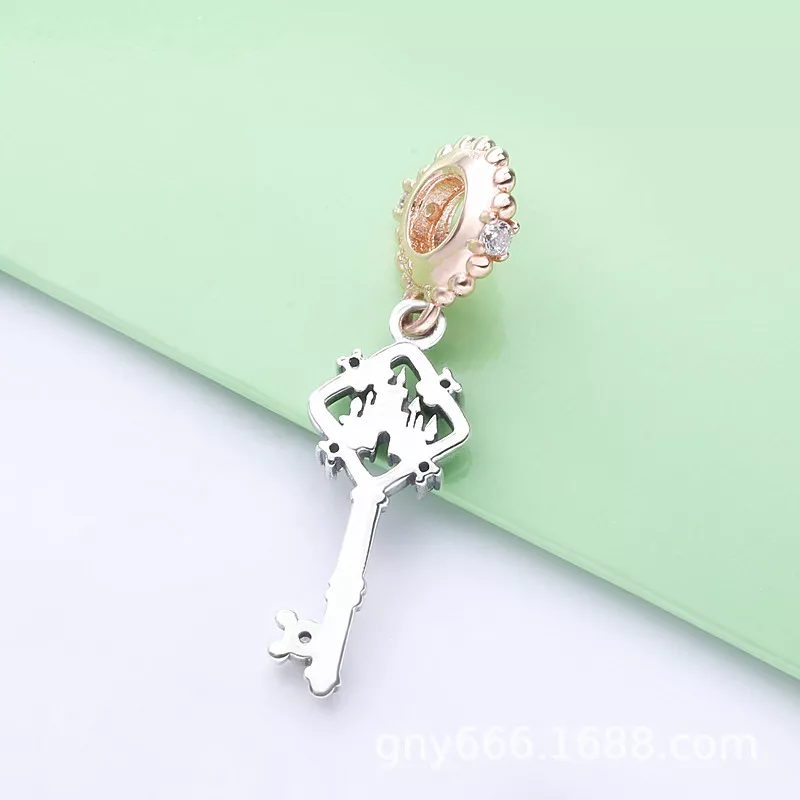 (resim) Pandora 14k rose altın kaplama Disney Parkları Anahtarı Sallantılı Charm - 78822 - Görüntüle 3
