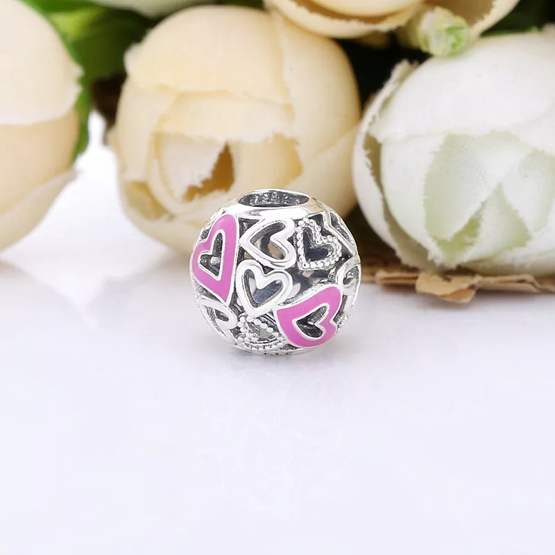 (resim) Pandora Pembe Openwork Serbest Kalp Charm - 798677C01 - Görüntüle 2