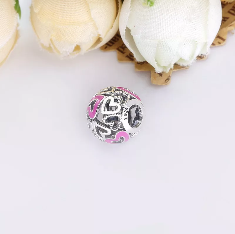 (resim) Pandora Pembe Openwork Serbest Kalp Charm - 798677C01 - Görüntüle 3